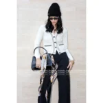 Louis Vuitton 2025SS Early Fall Collection 🆕 Gianna Jun Inspired Cardigan - Cashmere/Lambswool Blend w/ Towel Jacquard & Color-Block V-Neck - Image 2