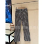 Celine 2025SS Early Fall Collection 🔍 Color-Block Striped Jeans - High-Waisted Straight Leg with Metal Logo Button - Image 7