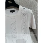 Chanel 🤍 2025B Spring/Summer New Collection Crochet Hollow-Out Round Neck Sleeveless Knit Tank / Short-Sleeve T-Shirt - Image 13