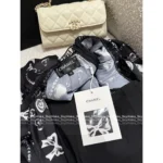 Chanel 2025B Spring/Summer Collection 🌸 Runway Print Logo Lace-Trimmed Camisole/Shorts Set (with Silk) - Image 5