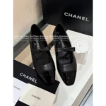 Chanel 25B Early Fall Collection 🌈 Runway Bow Mary Janes - Square-Toe Pump with Handcrafted Logo Detail - Image 4