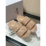 Chanel 2025SS Fall/Winter Collection 🐑 Embroidered Logo Sheepskin Slippers - Chunky Sole Slide-On Mules - Image 15