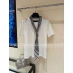 Louis Vuitton 2025SS Spring/Summer Collection 🩶 Women’s Tie-Neck Short-Sleeve T-Shirt - 100% Premium Cotton - Image 11