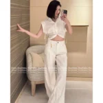 Louis Vuitton 2025SS Early Fall Collection 🤍 Versatile High-Waisted Trousers - Slimming White Wide-Leg Jeans with Subtle Print - Image 12