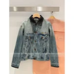 miumiu 2025SS New Collection 🤠 Patchwork Denim Set - Crinkle Dyed Pocket Jacket/Skirt/Straight Pants - Image 2