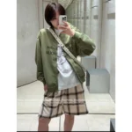 ACNE STUDIOS 2025 Autumn Collection 🍵 Classic 1996 Vintage Baseball Jacket - Matcha Green Retro Zip-Up w/ Distressed Logo - Image 5
