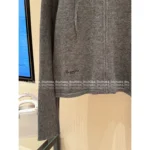 Dior 2025SS Early Fall Collection 🩶 Premium Gray Hooded Cardigan - Embroidered Logo Zip-Up w/ Cashmere-Wool Blend - Image 3