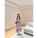 Loewe 2025SS Designer Embroidery Set 🤎 Back-Slit Plaid Shirt + Asymmetric Skirt - Autumn New Arrival - Image 6