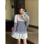miumiu 2025SS Spring/Summer Collection ♥️ Embroidered Logo Striped Tee - Color-Block Cotton Long/Short Sleeve Shirt - Image 4