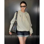 Louis Vuitton 25SS Early Fall Collection 🩶 Heavyweight Embroidered Logo Hoodie - Crystal-Studded Pullover w/ Relaxed Fit (Effortlessly Versatile~) - Image 16