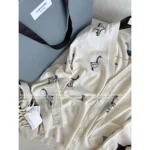 THOM BROWNE  2025 Early Fall Collection 🦢 Goose Jacquard Logo White V-Neck Cardigan - Women's Wool Blend Knit Cover-Up - Image 9