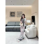 Chanel 25B Early Fall Collection 🌈 Rainbow Print Logo Lace-Trimmed (with Silk) Series - Camisole/Shorts/Shirt/Lounge Pants Full Set - Image 11