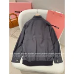 miumiu 2025SS Early Fall Collection 🆕 Women's Baseball Jacket - Metallic Button Stand Collar w/ Utility Pockets (American Retro Style) - Image 14