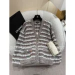 Chanel 2025B Early Fall Collection 🤎 Color-Block Cardigan - V-Neck Relaxed Fit w/ Cashmere/Wool/Mohair-Silk Blend - Image 8
