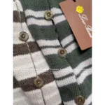 LOROPIANA 2025SS Early Fall Collection 💰 "Old Money" Striped Cashmere Cardigan - Crew Neck Logo Knit w/ Timeless Silhouette - Image 11