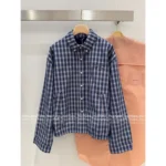 miumiu 2025SS Early Fall Collection 🆕 Classic Plaid Baseball Jacket - Notch Collar & Logo Appliqué w/ Contrast Sleeves - Image 19