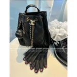 Chanel 25/26 Fall/Winter Collection 🖤 25Bag Drawstring Backpack - Caviar Leather Mini Backpack w/ Chain Strap ⛓️🎒 - Image 12