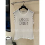 Dior 2025 Spring/Summer Collection 🌸 Print Logo Sleeveless Top - Studded Cuff Design - Image 2