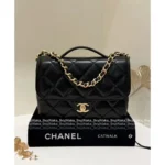 Chanel 🎒 25A Haute Atelier Collection Litchi-Grain Leather Handle & Chain Backpack / Mini Backpack / Tote Bag — Durable & Sturdy - Image 17