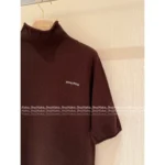 miumiu 2025SS Fall/Winter Collection 🩶 Jacquard Letter Logo Semi-Turtleneck Short-Sleeve Knit Top - 100% Wool - Image 13