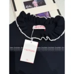 VALENTINO 🖤 2025SS Early Autumn New Collection Ruffled Bell Sleeve Pullover Sweater in 100% Imported Wool for Women - Image 7