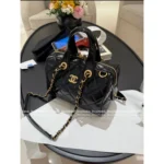 Chanel 🎳 25A Haute Atelier Collection Maxi Bowling Bag in Imported Oil-Waxed Leather with Custom Hardware