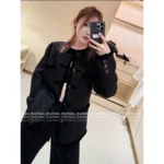 Chanel 2025A Haute Atelier Collection 🆕 Wang Yibo Inspired Blazer - Knitted Tweed Jacket with Frog Buttons - Image 5