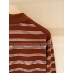 miumiu 2025 SS Early Fall New Collection ❕ Jacquard Letter Logo Striped Wool Knit Polo Sweater with Zipper Design - Image 12