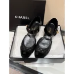 Chanel 25B Early Fall Collection 🔍 Timeless "Rich Girl" Mary Janes - Argyle Color-Block with Metal Logo - Image 8