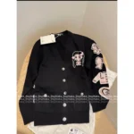 Chanel 25B Fall/Winter Collection 🎀 Bow Cuff Cashmere Sweater - 100% Kashmir Wool Pullover with Jacquard Logo - Image 20