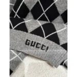 Gucci 2025SS Early Fall Collection 🩶 British Style Argyle Cardigan - Color-Block Knit Blazer with Logo Detail - Image 11