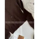 Prada 2025SS Early Fall Collection 🤎 Cashmere Blend Long Cardigan - Slim-Fit Cafe-Au-Lait Knit Open Front - Image 9