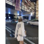 Chrome Hearts 2025SS Early Fall Collection 🤍 Milk Cotton-Tencel Blend Round Neck Long Sleeve Top - Sanskrit Back Print & Letter Logo - Image 2