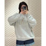 Louis Vuitton 25SS Early Fall Collection 🩶 Heavyweight Embroidered Logo Hoodie - Crystal-Studded Pullover w/ Relaxed Fit (Effortlessly Versatile~) - Image 15