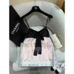 Chanel 25A Early Fall Collection 💗 Runway Crystal-Strap Camisole - Bow-Accented Silk Satin Top - Image 4