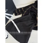 Chanel 2025B Early Fall Collection 🖤 Gold-Thread Embroidered Dress - Crystal Logo Round Neck Relaxed Fit - Image 9