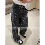 Chanel 2025B Early Fall Collection 🌈 Colorful Emblem Print Jeans - High-Waisted Wide-Leg w/ Enzyme Wash Denim - Image 8