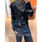 Hermes 2025 Fall/Winter Collection 🆕 Emblem Jacquard Cashmere Sweater - 100% Kashmir Wool w/ Round Neck & Signature Logo - Image 2