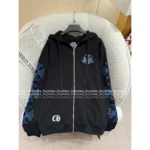 CHROME HEARTS 25SS Early Fall Collection 💙 Keep Edition Hoodie - Blue Print Sanskrit Logo Zip-Up - Image 17