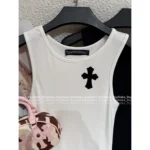 CHROME HEARTS 2025 Spring/Summer Collection 🖤 Leather Cross Logo Dress - Cotton Back Vine Print Slip Dress - Image 9