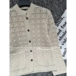 LOROPIANA LP Light Luxury Hollow-Out Cashmere Cardigan 🐑 Runway-Grade Artisanal Knitwear - Image 13