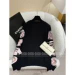 Chanel 25B Fall/Winter Collection 🎀 Bow-Cuff Jacquard Logo 100% Kashmir Cashmere Pullover - Image 3