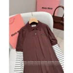 miumiu 25SS Early Autumn New Collection 🔛 Crewneck Two-in-One Style Letter Logo Long-Sleeve T-Shirt, Loose Fit, 100% Cotton - Image 4