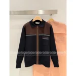 miumiu 2025ss Early Fall Collection - Patchwork Suede, American Retro Preppy Style Wool Zip-Up Knit Cardigan - Image 12