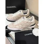 Chanel 25B Early Fall Collection 🆕 Graffiti Salmon Color 🍣 Quilted Lambskin Sneakers - Ultra Comfortable Sporty Style - Image 6