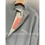 miumiu 🩶 2025SS Early Autumn New Collection Cotton Zip-Up Oversized Letter Logo Jacket Hoodie for Women - Image 11