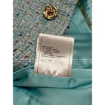 Chanel 25A Haute Atelier Collection 🩵 Blue Short-Length Notch Lapel Blazer w/ Pockets - Imported Tweed & Silk Lining - Image 10