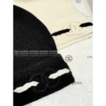 Chanel 2025B Fall/Winter Collection ❄️ Black & White Line Logo Beanie - 100% Imported Cashmere Knit - Image 9