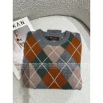 Loro Piana 2025 Fall/Winter Collection 💼 Heavyweight Diamond-Quilted Color-Block 'Old Money' Cashmere Pullover - Women's Luxury Knitwear - Image 8