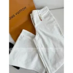 Louis Vuitton 2025SS Early Fall Collection 🤍 Versatile High-Waisted Trousers - Slimming White Wide-Leg Jeans with Subtle Print - Image 10